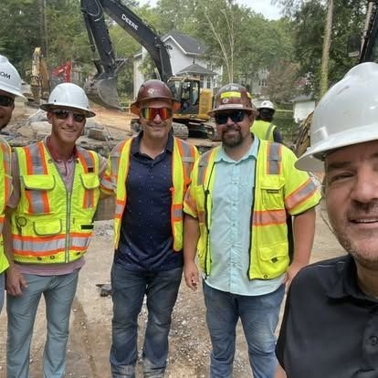 On site with a construction crew